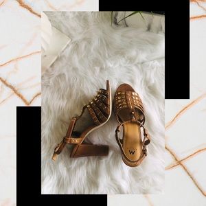 Madison By Shoedazzle: Fyona Gold studded Heel